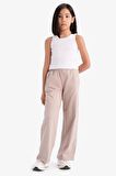 Kız Çocuk Esnek Belli Wide Leg Geniş Paça Pantolon