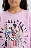 DeFacto Kız Çocuk Barbie Relax Fit Bisiklet Yaka Sweatshirt D4379A824WNPR139
