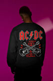 Rock Metal Müzik Grubu Baskılı Unisex Oversize AC DC Sweatshirt