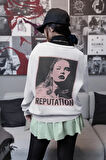 Taylor Swift Reputation Tasarım Baskılı Unisex Oversize Şarkıcı Sweatshirt