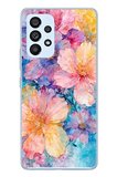 Samsung Galaxy A53 Uyumlu Yağlı Boya Çiçekler Baskılı Silikon Kılıf