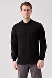 Galanthus Polo Sweat Erkek Uzun Kollu Pamuklu Sweatshirt İş ve Günlük Kullanım İçin
