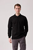 Galanthus Polo Sweat Erkek Uzun Kollu Pamuklu Sweatshirt İş ve Günlük Kullanım İçin