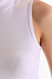 KADIN LİKRALI KOLSUZ CROP BLUZ