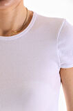 KADIN LİKRALI KISA KOL CROP BLUZ