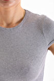 KADIN LİKRALI KISA KOL CROP BLUZ