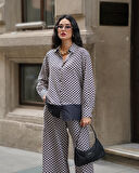 Kadın Oversize Multi Desenli Saten Takım