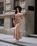 Kadın İkili Triko Büstiyer-Etek Takım 