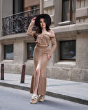 Kadın İkili Triko Büstiyer-Etek Takım 