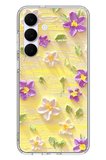 Samsung Galaxy S25 FE Uyumlu Mor Papatyalar Baskılı Silikon Kılıf