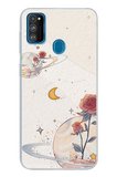 Samsung Galaxy M30S/M21 Uyumlu Gezegen, Yıldız ve Gül Baskılı Silikon Kılıf