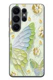 Samsung Galaxy S26 Ultra Uyumlu Yeşil Mavi Kelebek Baskılı Silikon Kılıf