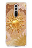 Redmi Note 8 Pro Uyumlu Altın Güneş ve Yıldız Desenli Baskılı Silikon Kılıf