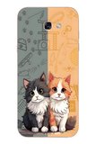 Samsung Galaxy A7 (2017) Uyumlu Sarı ve Siyah Kedi Baskılı Silikon Kılıf