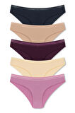 HNX 5'li Micro Kumaş Petek Lastik Bikini Kadın Külot