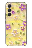 Samsung Galaxy A54 Uyumlu Mor Papatyalar Baskılı Silikon Kılıf