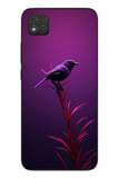 Redmi 9C Uyumlu Mor Kuş Dalda Baskılı Silikon Kılıf
