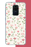 Redmi Note 9 Uyumlu pembe çiçekli pattern1 Baskılı Silikon Kılıf