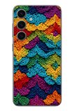 Samsung Galaxy S24 Uyumlu Renkli Örgüler Baskılı Silikon Kılıf