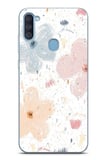 Samsung Galaxy A11-M11 Uyumlu Pastel Soyut Çiçek ve Leke Desenli Baskılı Silikon Kılıf