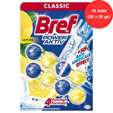 Bref Kokulu Tuvalet Temizleyicisi - Power Aktiv Limon - 10 Adet (20 x 50 gr)