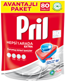 Pril Hepsi Bir Arada 80 Yıkama Tablet Bulaşık Makinesi Deterjanı 80 Adet 