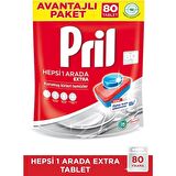 Pril Hepsi Bir Arada 160 Yıkama Tablet Bulaşık Makinesi Deterjanı 2x80 Adet 