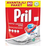 Pril Hepsi Bir Arada 160 Yıkama Tablet Bulaşık Makinesi Deterjanı 2x80 Adet 