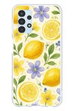 Samsung Galaxy A13 Uyumlu Sulu Boya Limon ve Çiçek Desenli Baskılı Silikon Kılıf