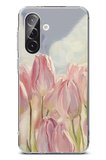 Samsung Galaxy A56 Uyumlu Pembe Laleler Baskılı Silikon Kılıf