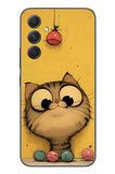 Samsung Galaxy A54 Uyumlu Kedi Çizgisi Baskılı Silikon Kılıf