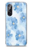 Samsung Galaxy A56 Uyumlu Mavi Çiçekler Baskılı Silikon Kılıf