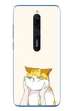 Redmi 8 Uyumlu Sarı Kedi Yanakları Baskılı Silikon Kılıf