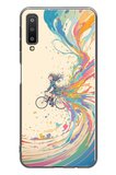 Samsung Galaxy A7 2018 Uyumlu Rengarenk Bisikletli Kız Baskılı Silikon Kılıf