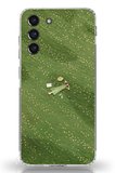 Samsung Galaxy S21 FE Uyumlu Zamanı Durduran Yeşil Papatya Düşleri Baskılı Silikon Kılıf