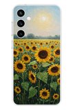 Samsung Galaxy S23 FE Uyumlu Ay çiçeği sulu boya Baskılı Silikon Kılıf
