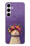 Samsung Galaxy S24 FE Uyumlu Frida Catlo kedi Baskılı Silikon Kılıf