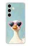 Samsung Galaxy S24 Uyumlu Yağlı Boya Pop-Art Ördek Baskılı Silikon Kılıf