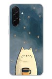 Samsung Galaxy A36 Uyumlu Kahveci Beyaz Kedir Baskılı Silikon Kılıf