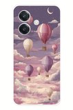 OPPO A3 Uyumlu Mor Gökyüzü ve Uçan Balon Baskılı Silikon Kılıf