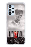 Samsung Galaxy A53 Uyumlu Bulutların Üzerindeki Lider Kalpaklı Atatürk Baskılı Silikon Kılıf