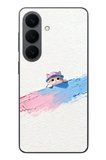 Samsung Galaxy S26 Uyumlu Pembe Mavi Kedi Baskılı Silikon Kılıf