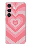 Samsung Galaxy S26 Uyumlu Pembe Kalpler Baskılı Silikon Kılıf