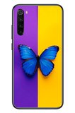 Redmi Note 8 Uyumlu Mor Sarı Kelebek Baskılı Silikon Kılıf