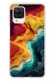 Samsung Galaxy A12 Uyumlu Renk Dalgaları Baskılı Silikon Kılıf