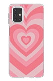 Samsung Galaxy M31s Uyumlu Pembe Kalpler Baskılı Silikon Kılıf