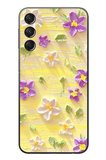 Samsung Galaxy A24 Uyumlu Mor Papatyalar Baskılı Silikon Kılıf