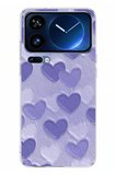 Xiaomi 17 Pro Max Uyumlu Mor Kalpler Tasarımlı Baskılı Silikon Kılıf