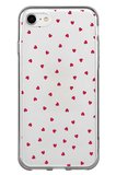 iPhone 6 - 6S Uyumlu Kırmızı Kalpler Tasarımlı Baskılı Silikon Kılıf