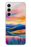 Samsung Galaxy S23 Fe Uyumlu Renkli Pastel Günbatımı Baskılı Silikon Kılıf